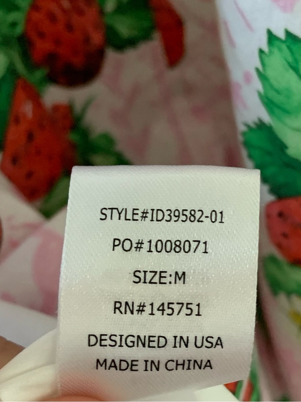 PEACH LOVE CALIFORNIA Berry Bliss Pink Cotton Strawberry Dress Size Medium - Picture 11 of 11
